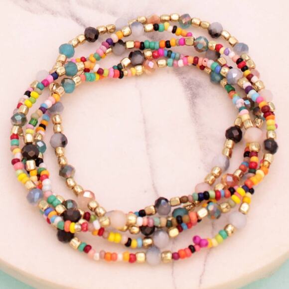 ZAD Jewelry - Candy Bowl Multicolor Beaded Stretch Bracelet Set